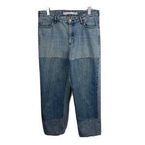 & Other Stories Jeans 25 Womens Blue Boyfriend Mid Rise Cotton Patchwork Ankle